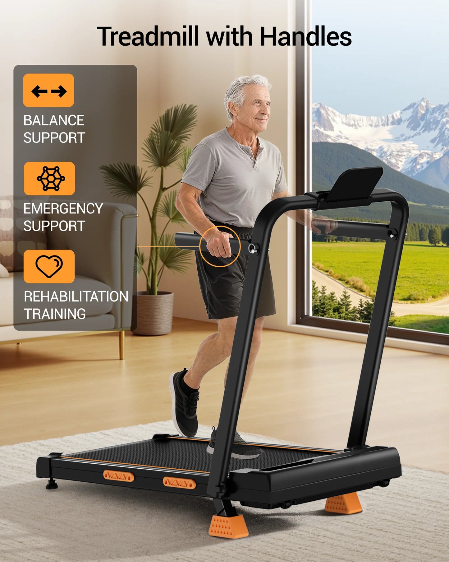 UMAY 2 In 1 Foldable Walking Running Treadmill With Fifteen Percent Incline