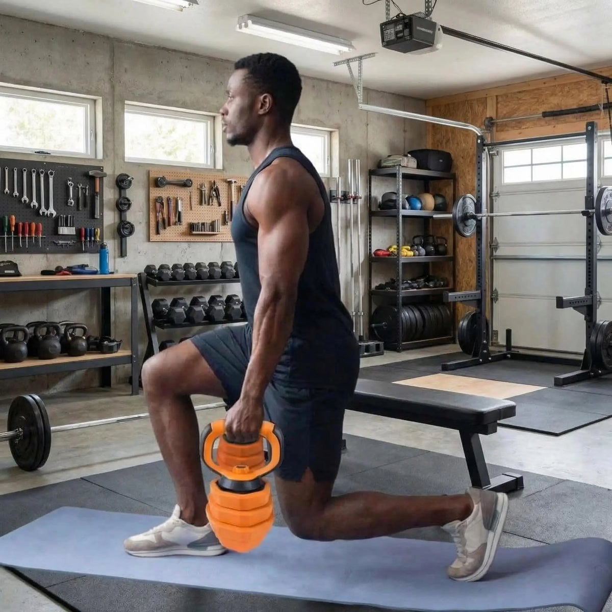 Adjustable Dumbbell Set With Barbell And Kettlebell Options