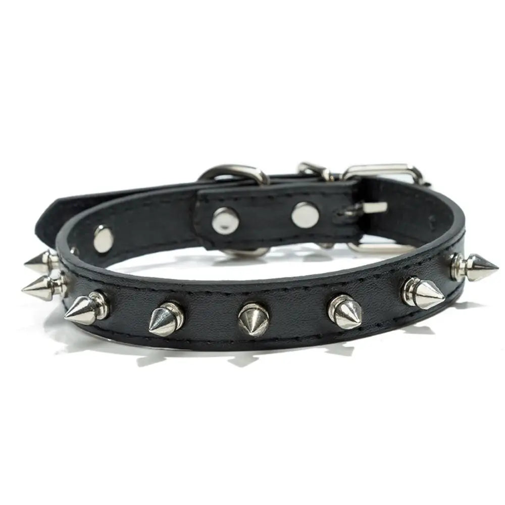 PU Leather Spiked Collar For Cats And Dogs Adjustable