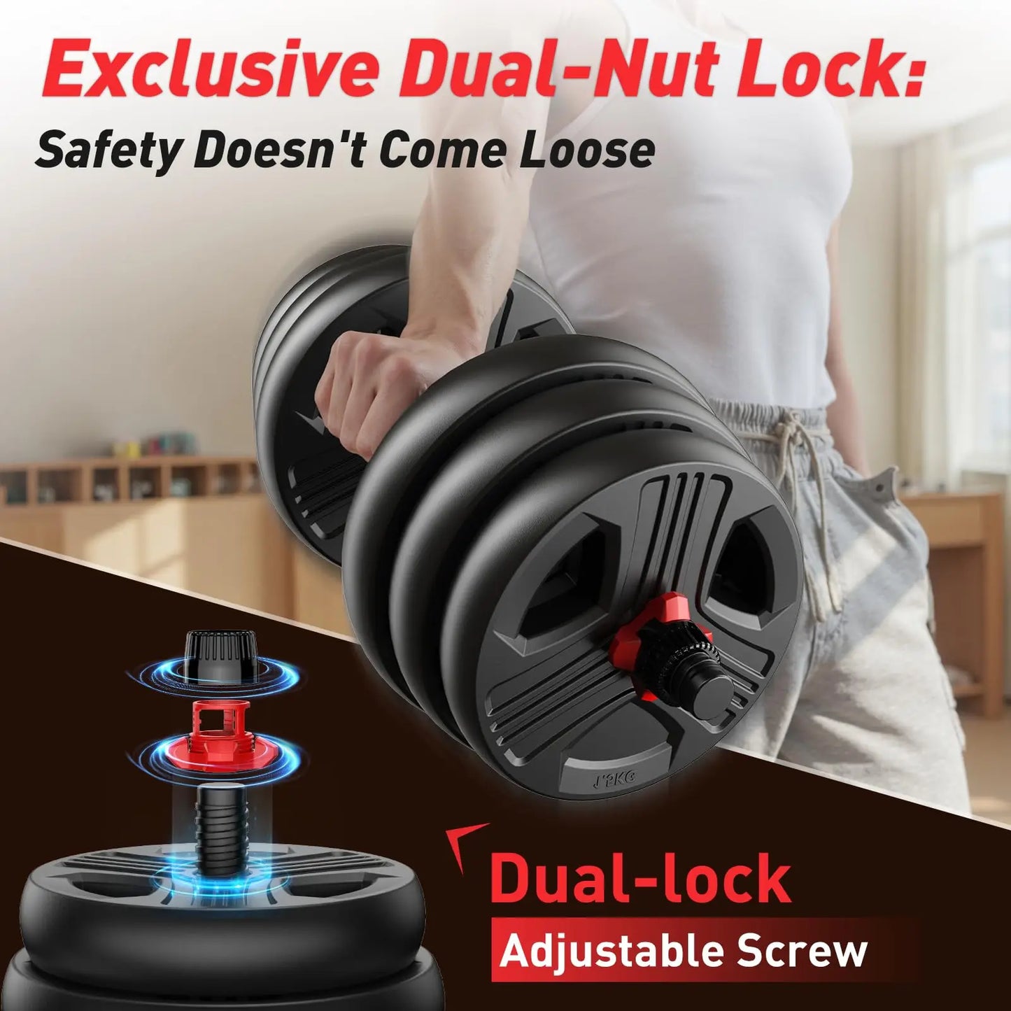 FED Fitness FITPLAM Adjustable 5 In 1 Dumbbell Set