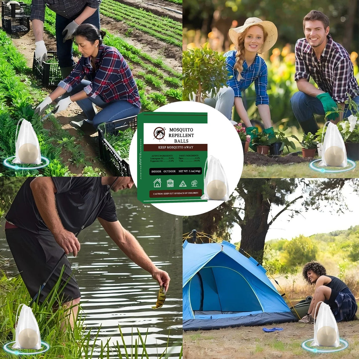 Natural Mosquito Repellent Balls 20 Pcs for Outdoor Use