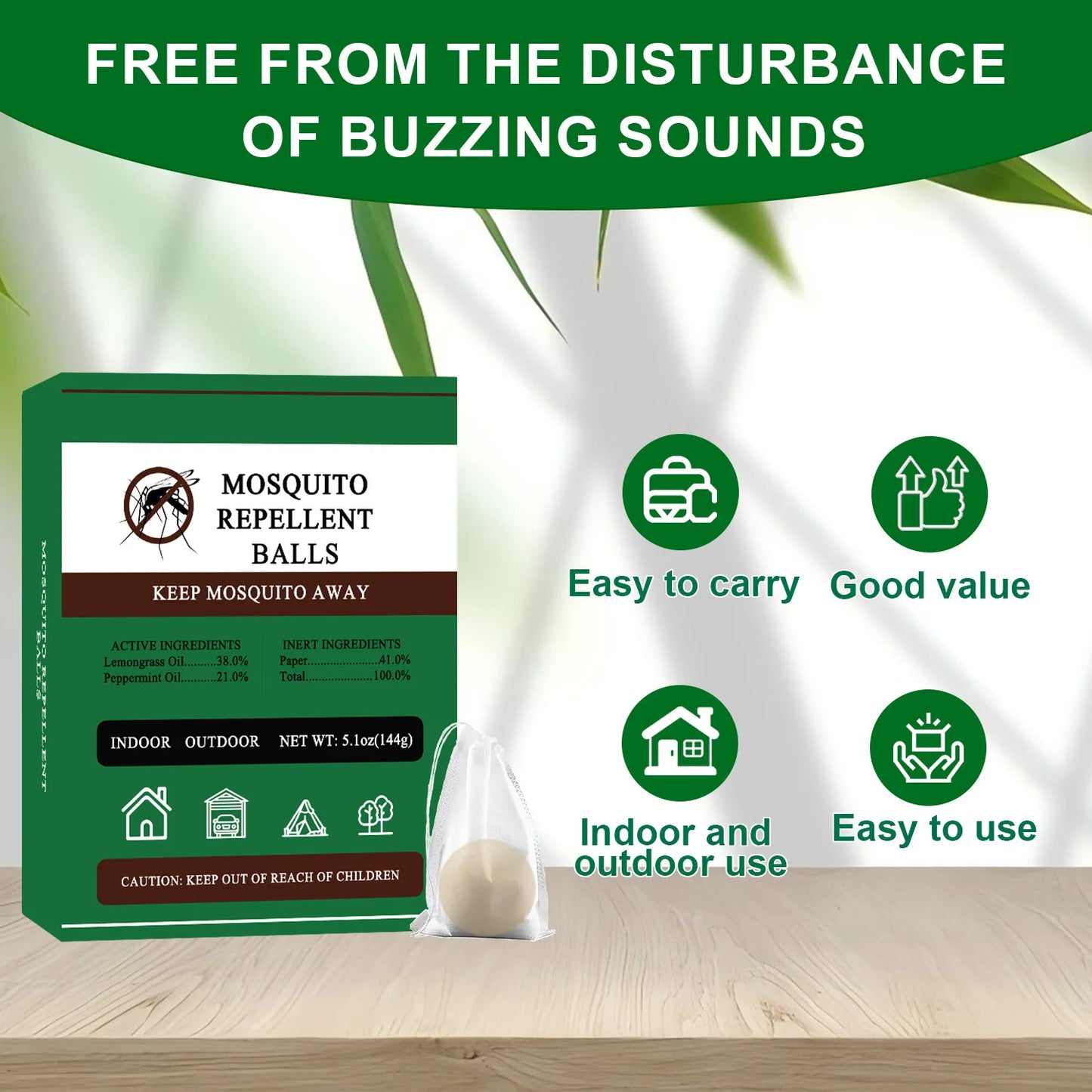 Natural Mosquito Repellent Balls 20 Pcs for Outdoor Use