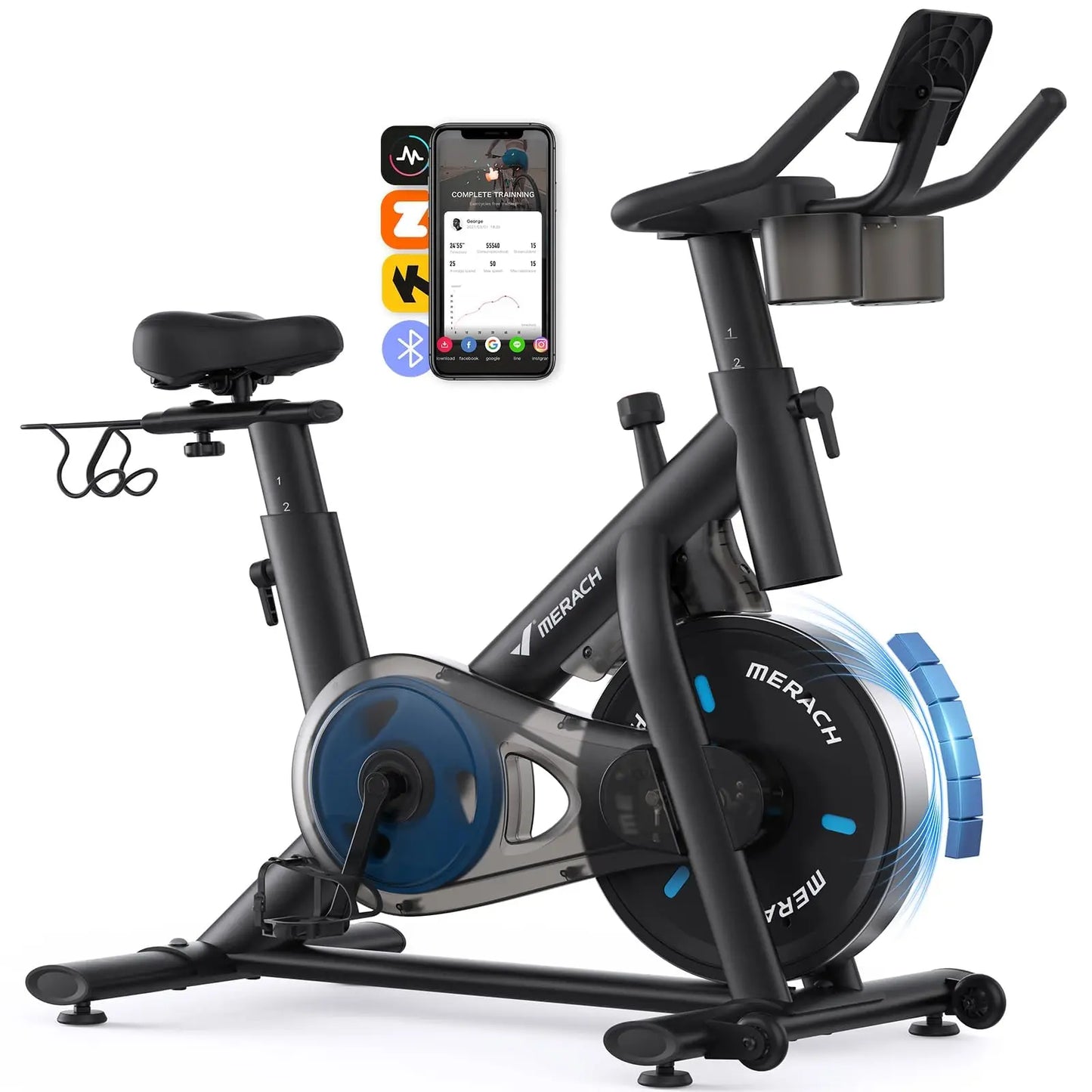 MERACH Magnetic Stationary Bike With App Connectivity And Courses