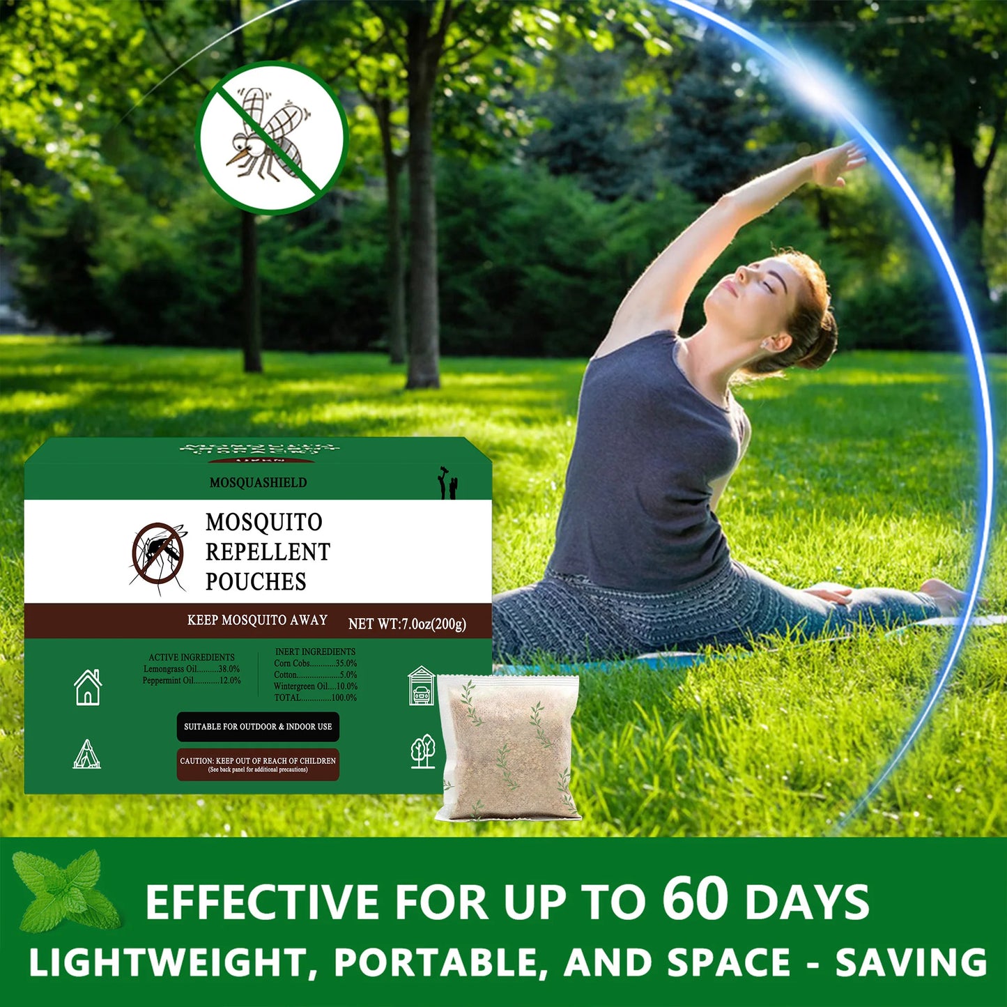 Mosquito Repellent Pouches With Peppermint Scent For Indoor Outdoor
