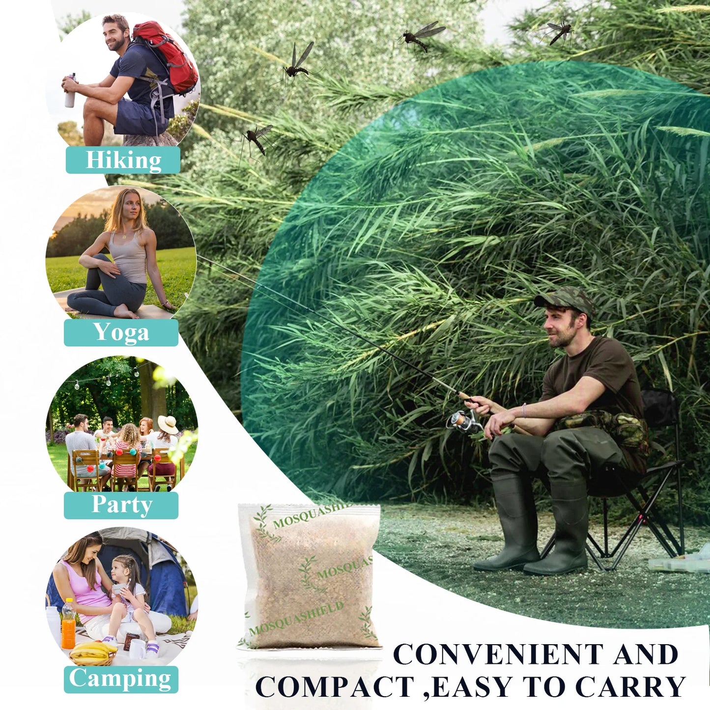 Mosquito Repellent Pouches With Peppermint Scent For Indoor Outdoor