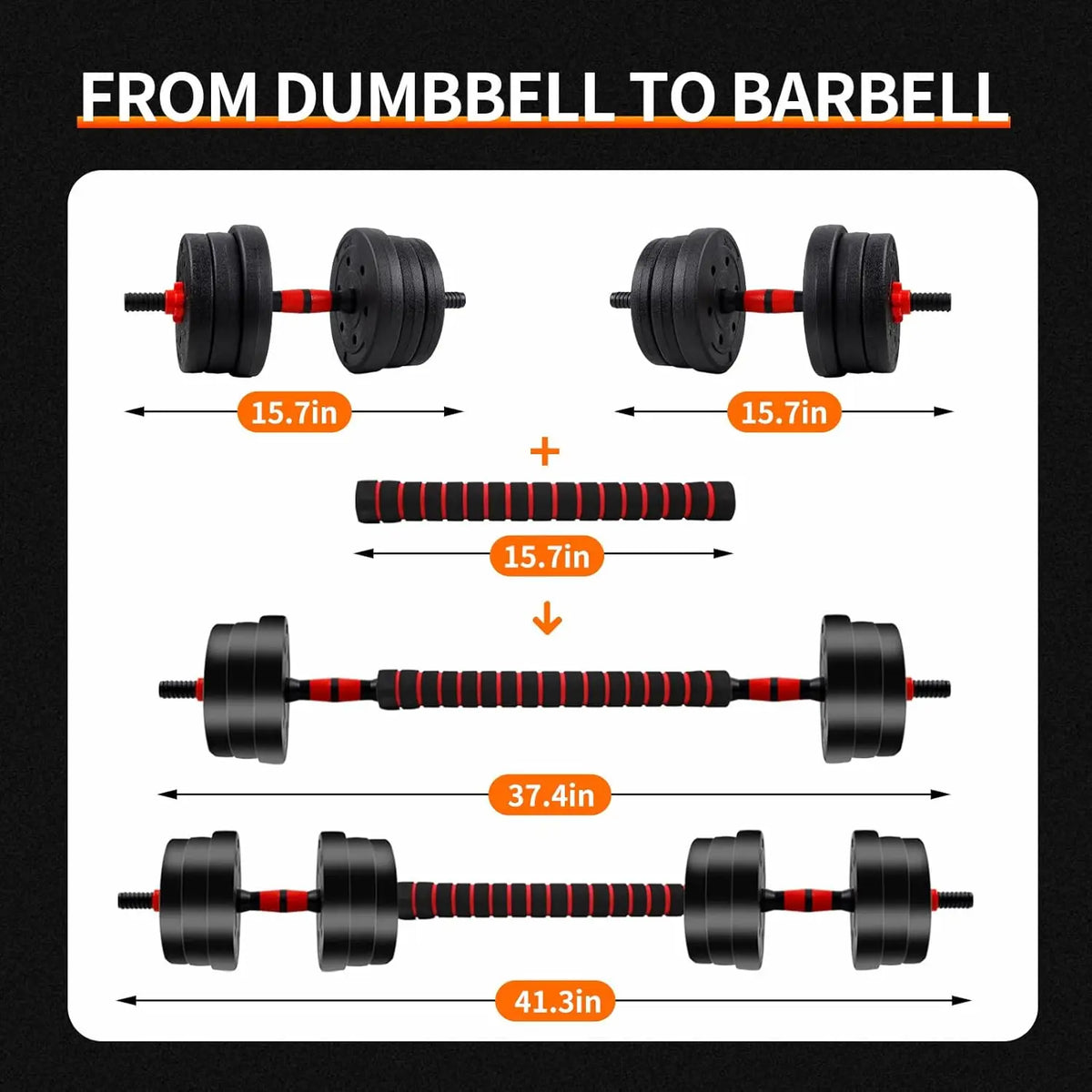 Adjustable Dumbbell And Barbell Set With Antislip Grip