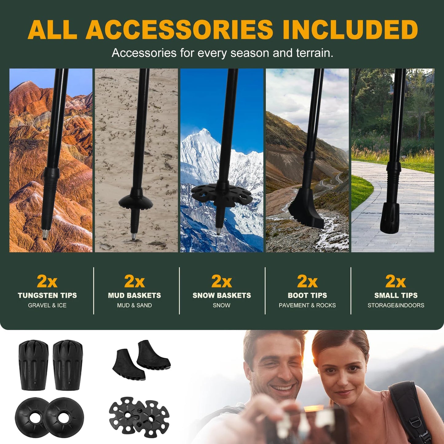 Ultralight 5-Section Folding Trekking Pole Aluminum Alloy
