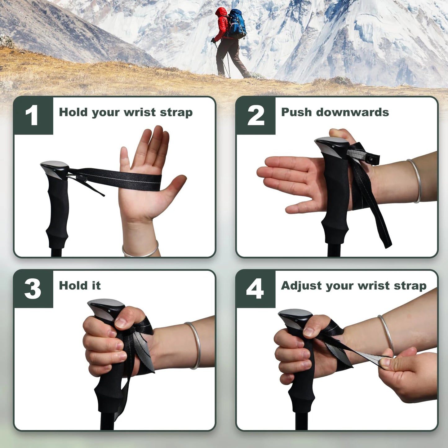 Ultralight 5-Section Folding Trekking Pole Aluminum Alloy