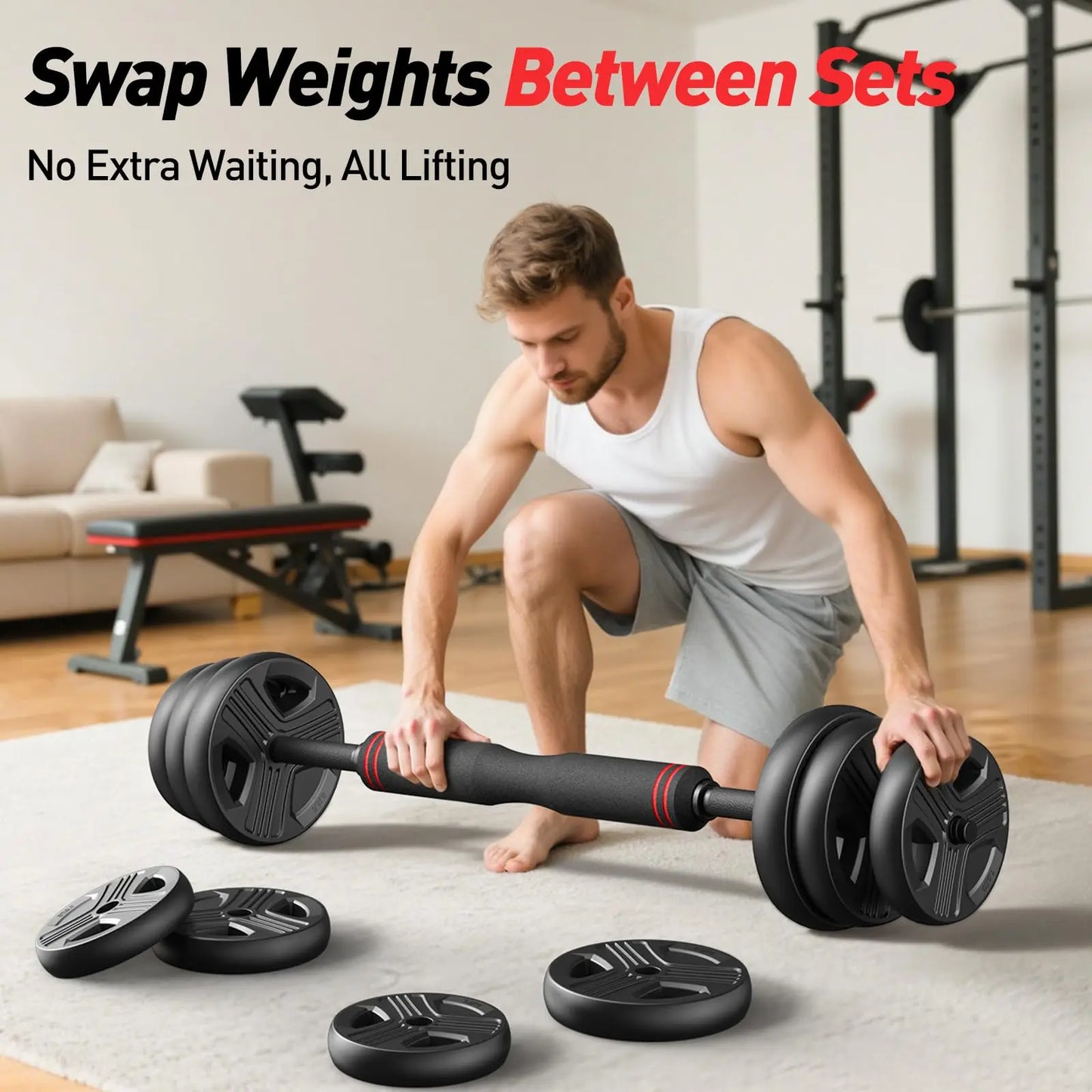 FED Fitness FITPLAM Adjustable 5 In 1 Dumbbell Set