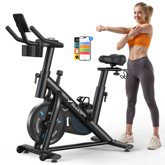 MERACH Magnetic Stationary Bike With App Connectivity And Courses