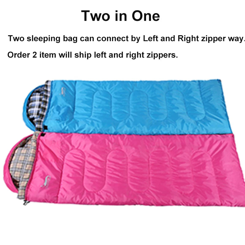 Desert&Fox Winter Soft Flannel Sleeping Bag With Pillow For Camping