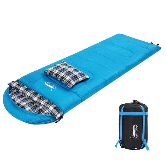 Desert&Fox Winter Soft Flannel Sleeping Bag With Pillow For Camping