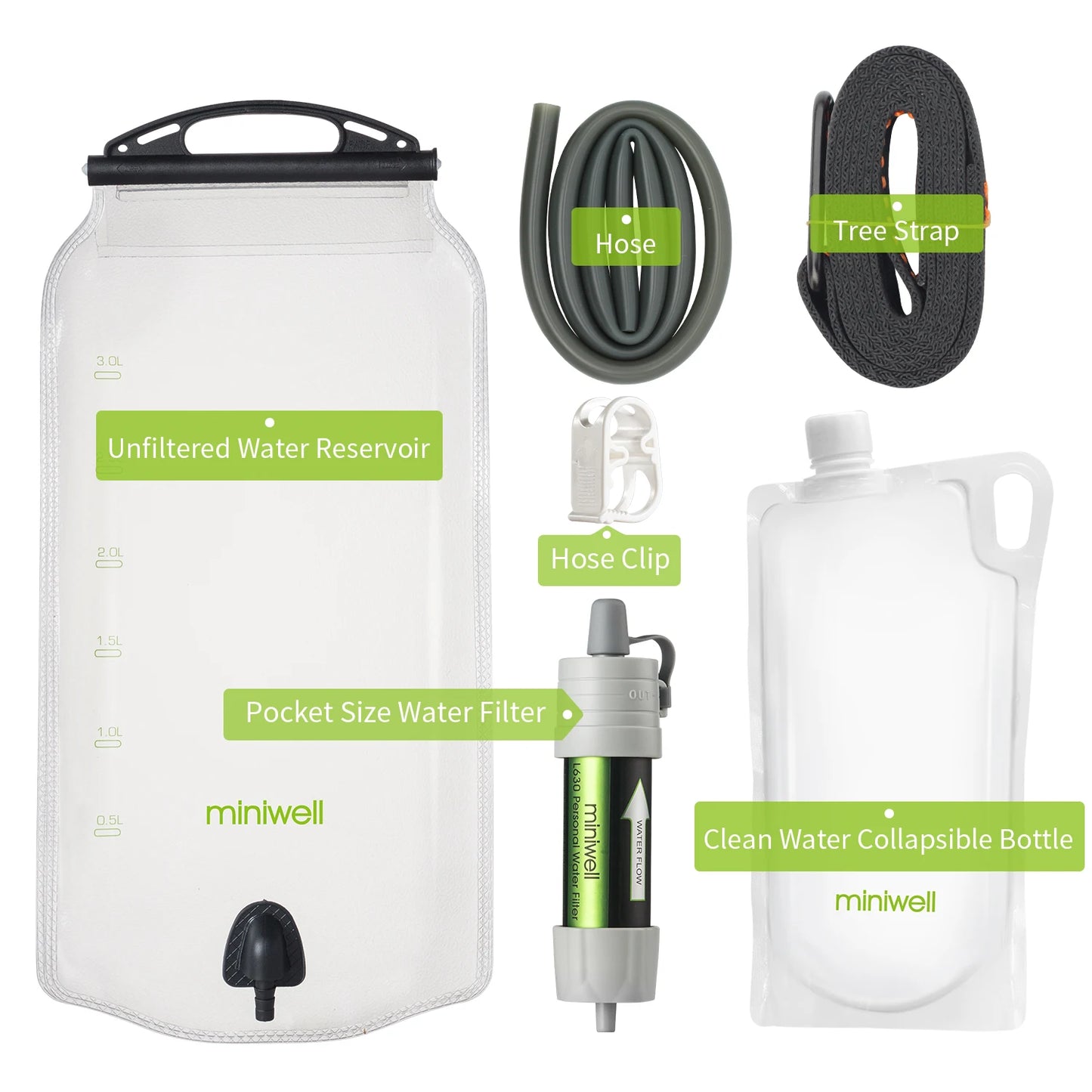 Miniwell L630 Personal Camping Purification Water Filter Straw