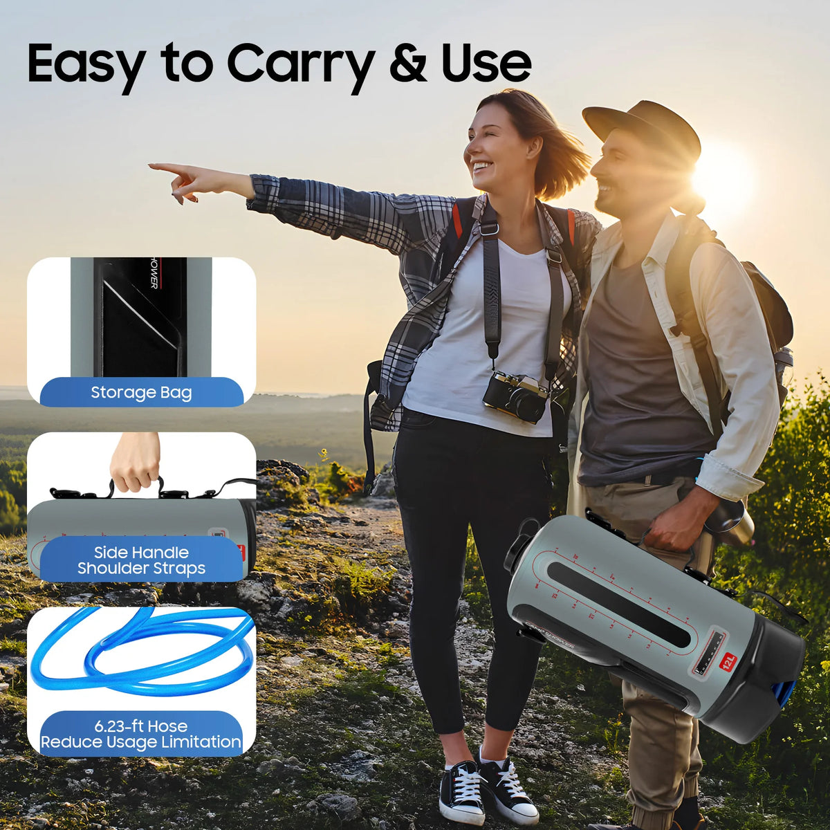 Bymaocar Portable Camping Shower Bag For Outdoor Adventures