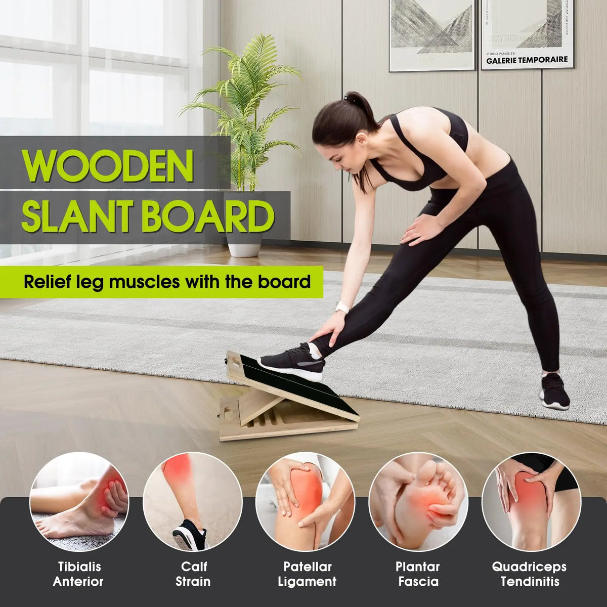 Adjustable Wooden Balance Board For Calf Stretch And Strength Training