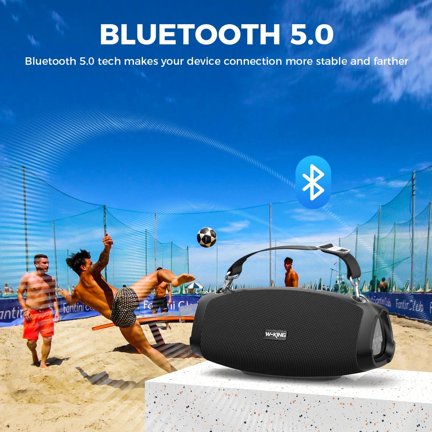 W-King X10MIC Portable Waterproof Bluetooth Speaker With Wireless Mic