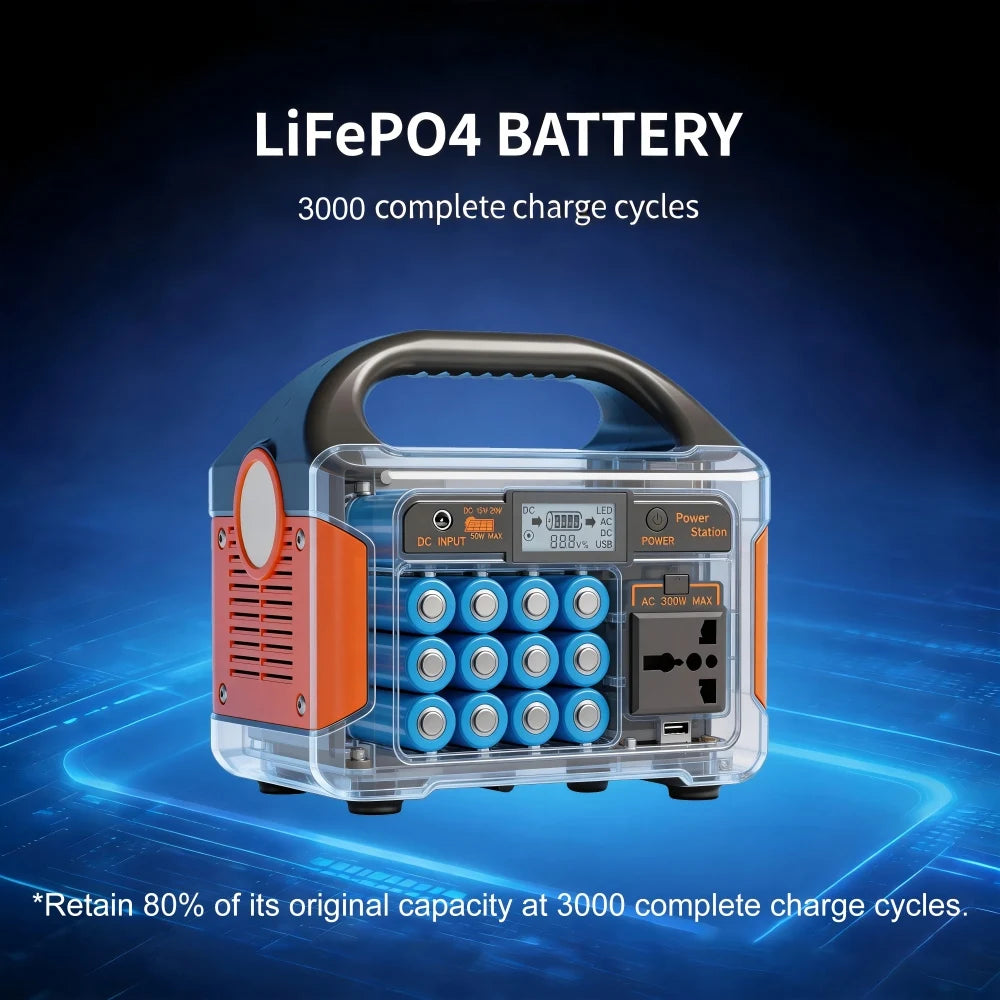 GaiaRay 500W Portable Power Station With 460.8Wh LiFePO4 Battery