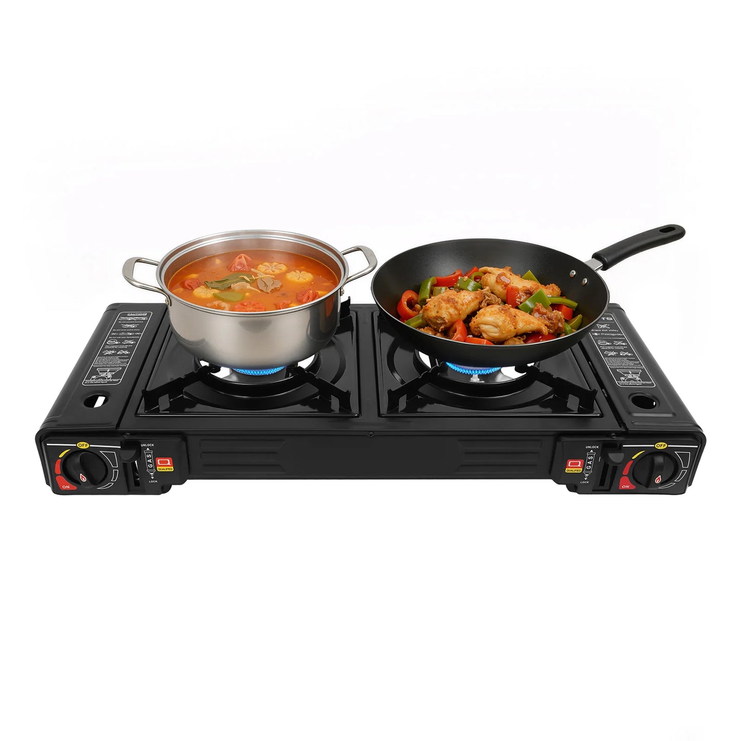 Dual Burner Portable Gas Stove 5000W With Piezo Ignition