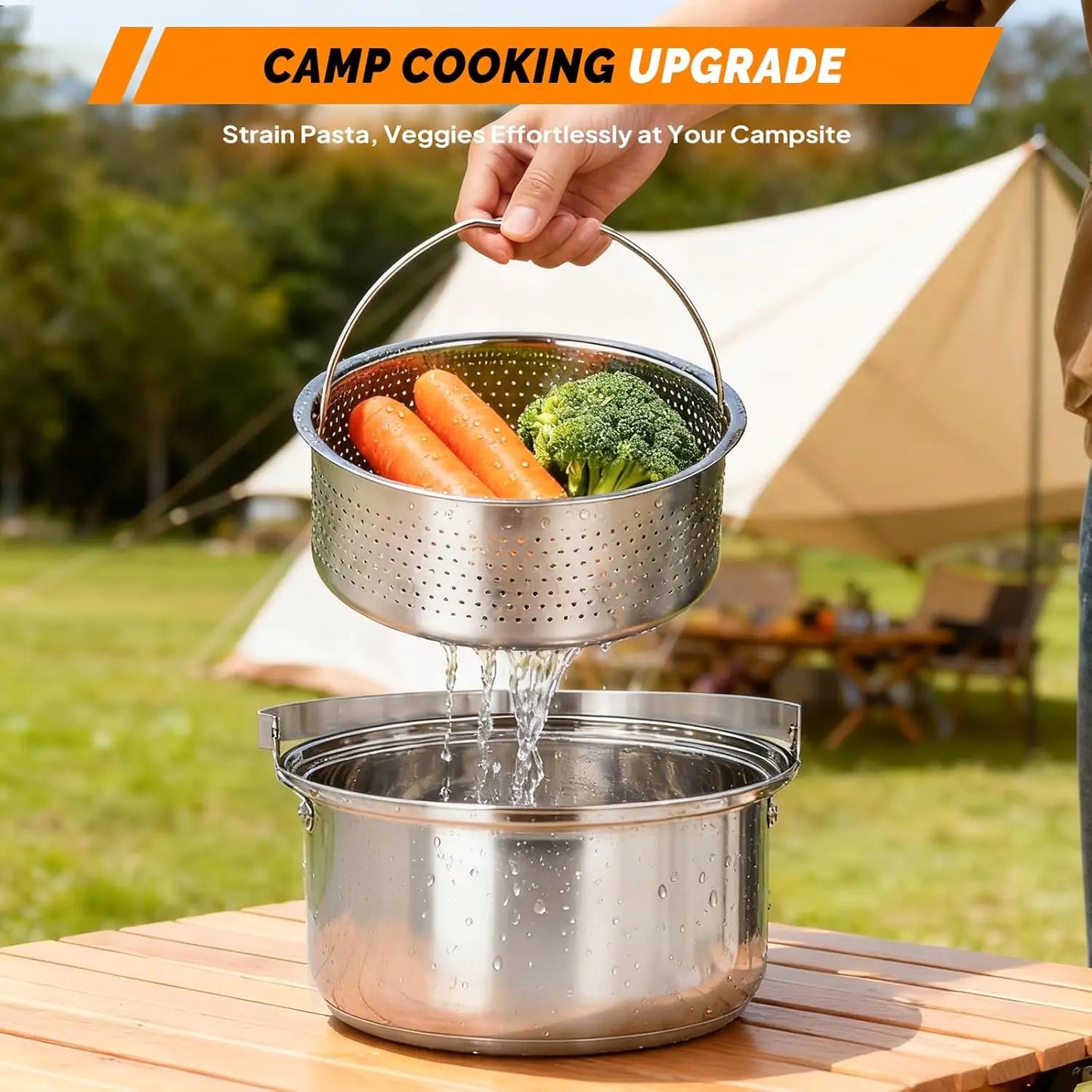 Lightweight 304 Stainless Steel Nonstick Camping Cookware Set