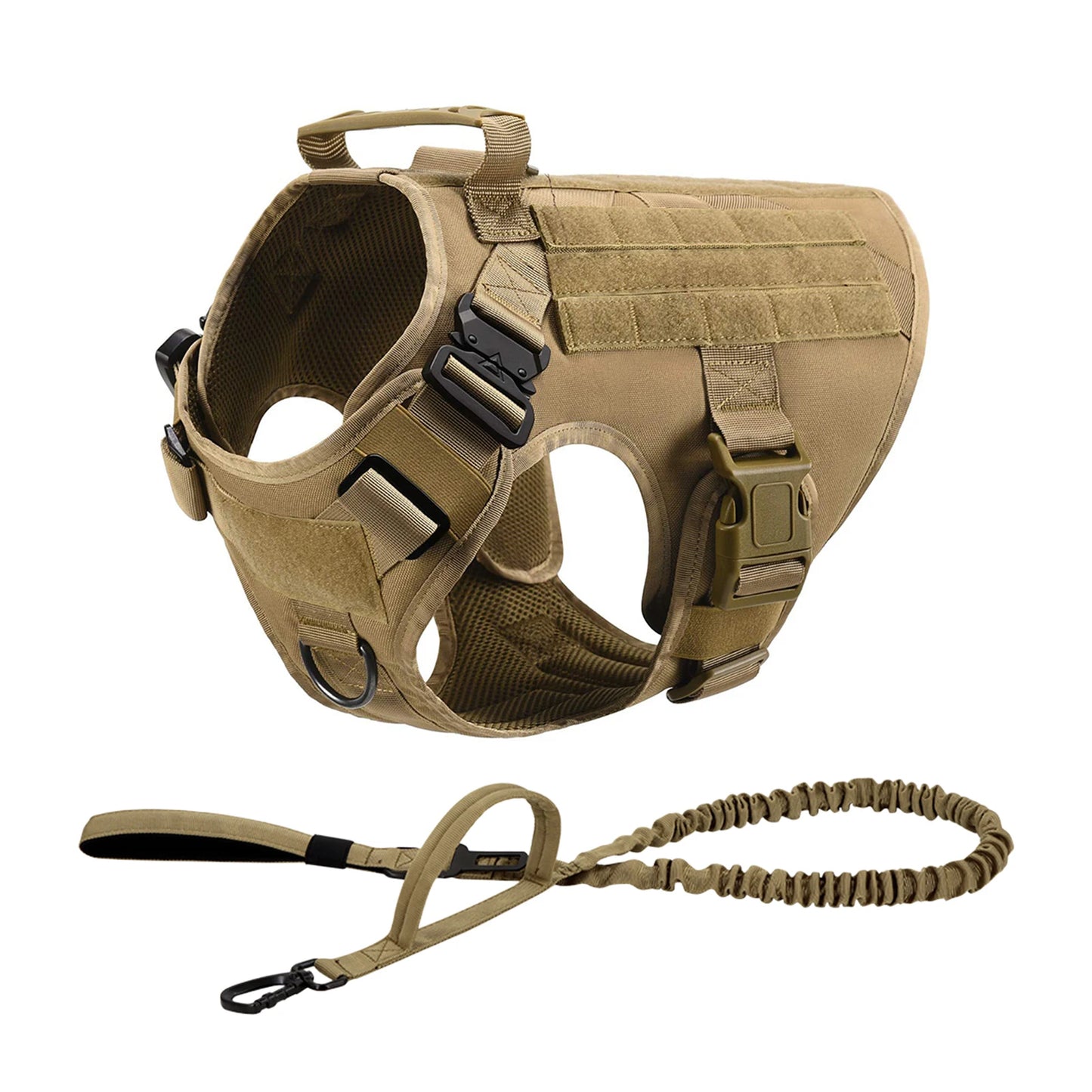 Tactical Dog Harness Vest Molle Pouches Nylon