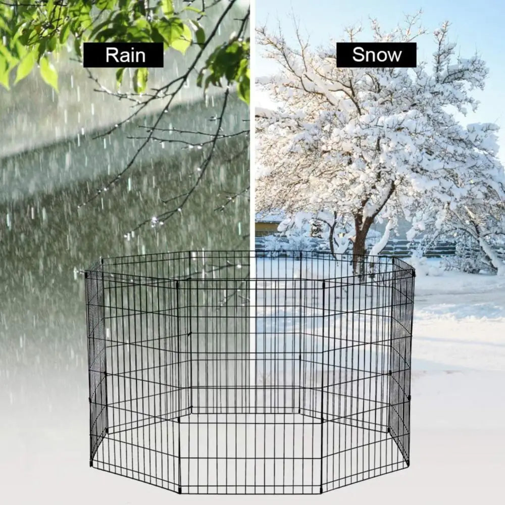 Portable Metal Dog Exercise Playpen With Access Door