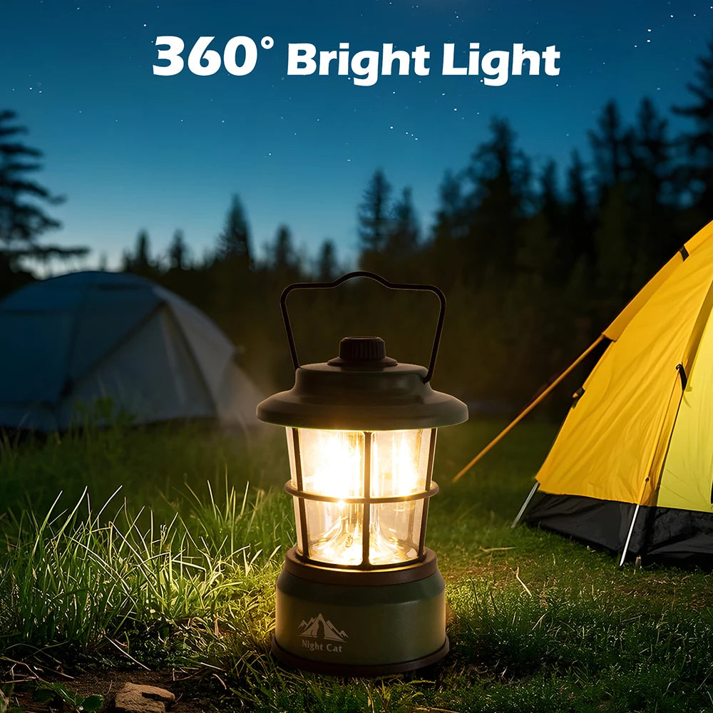 Night Cat LED Camping Lantern 360 Degree Panoramic Light
