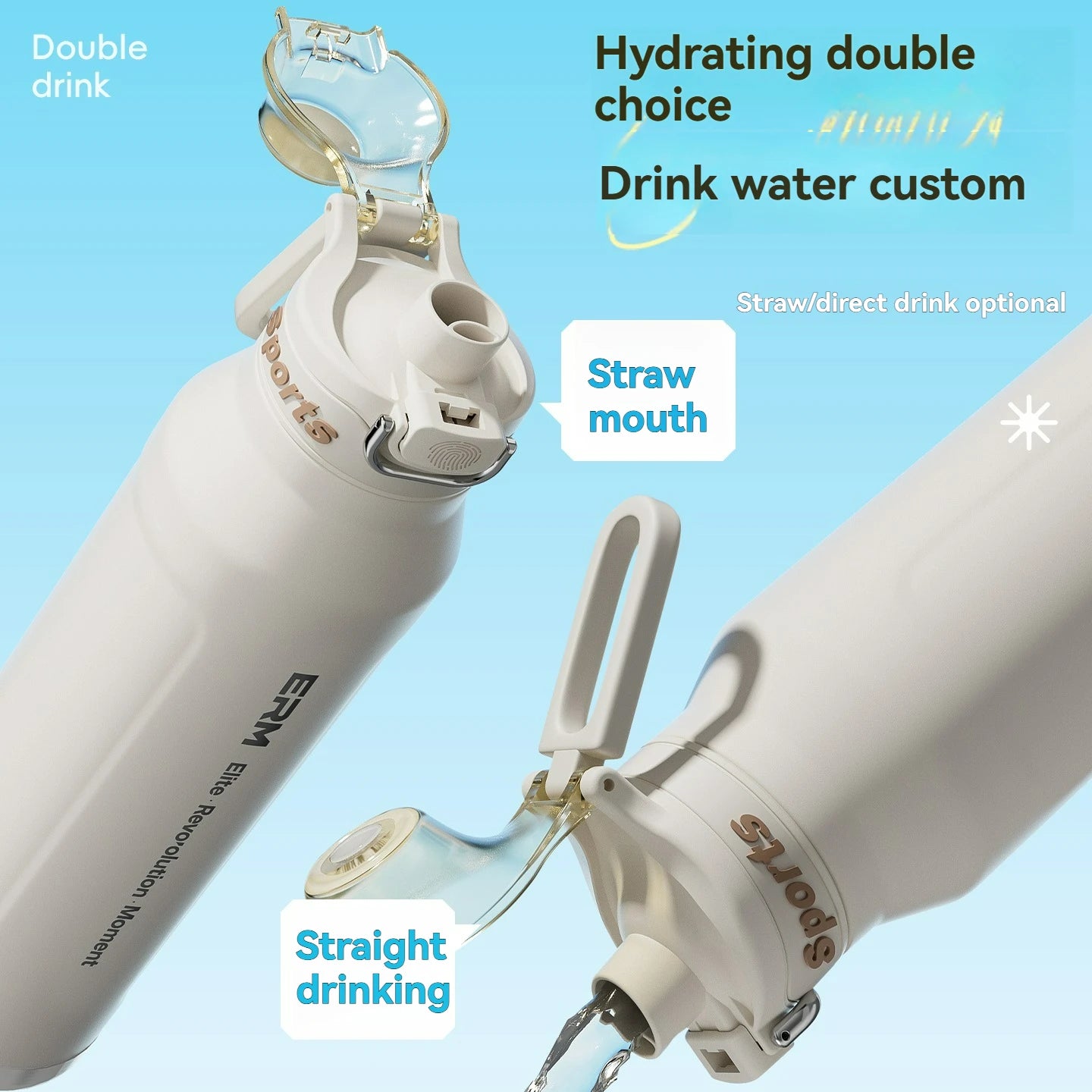 Stainless Steel 1L Vacuum Insulated Flask with Handle