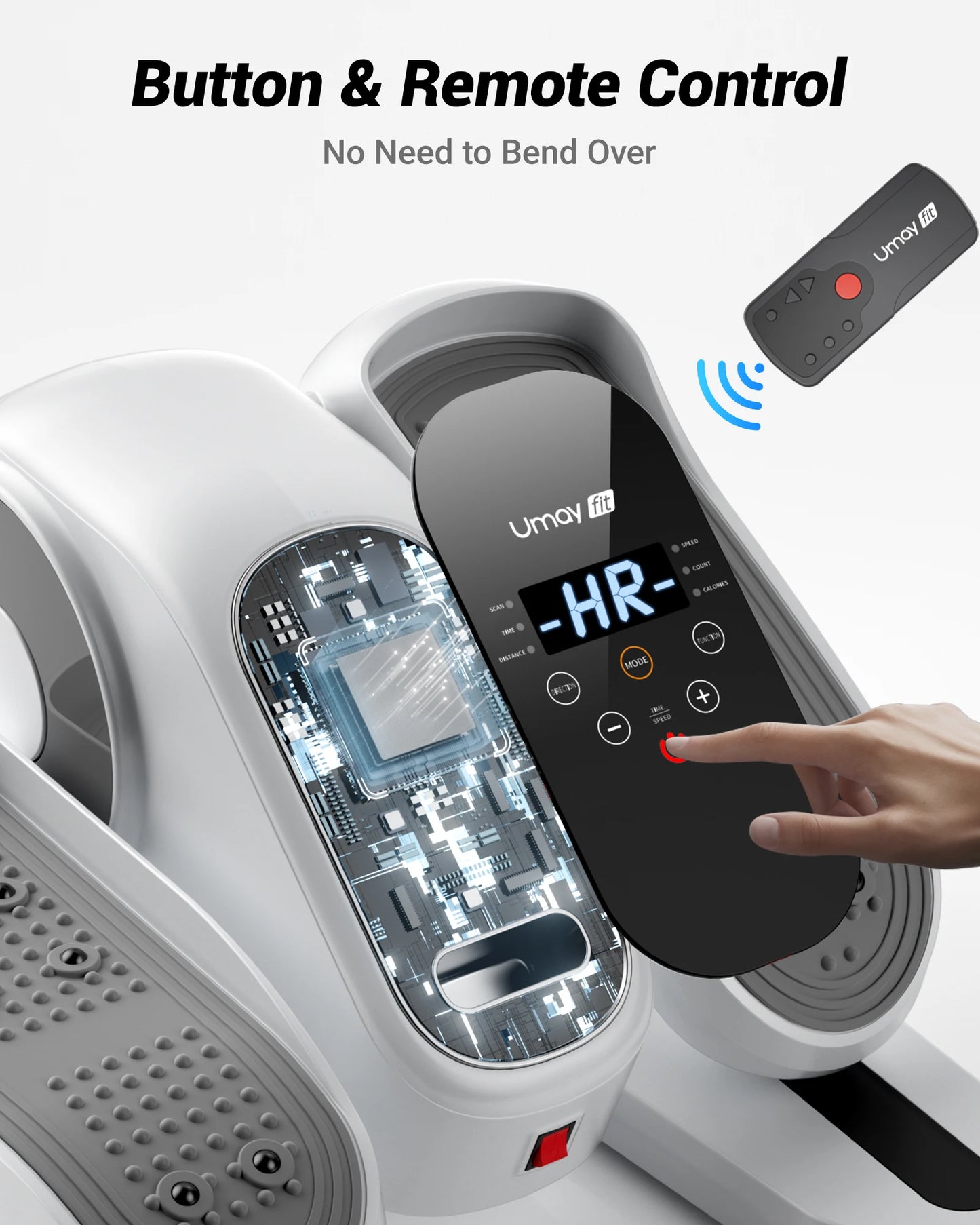 UMAY Under Desk Elliptical Machine 12 Speed With Remote Control