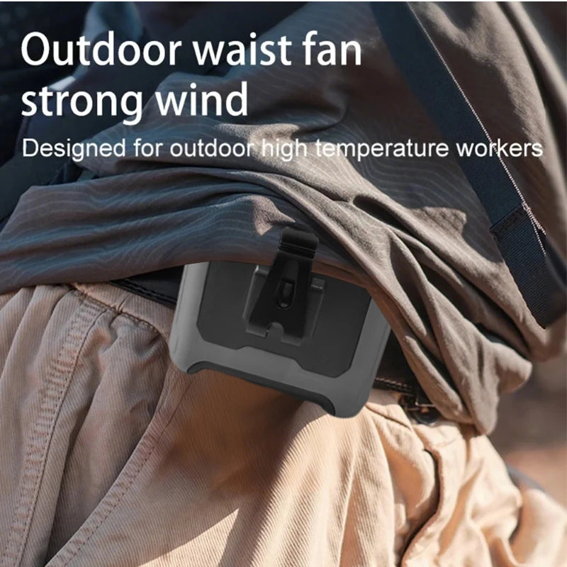 Rechargeable Portable Neck And Waist Clip Fan 10000mAh Flashlight