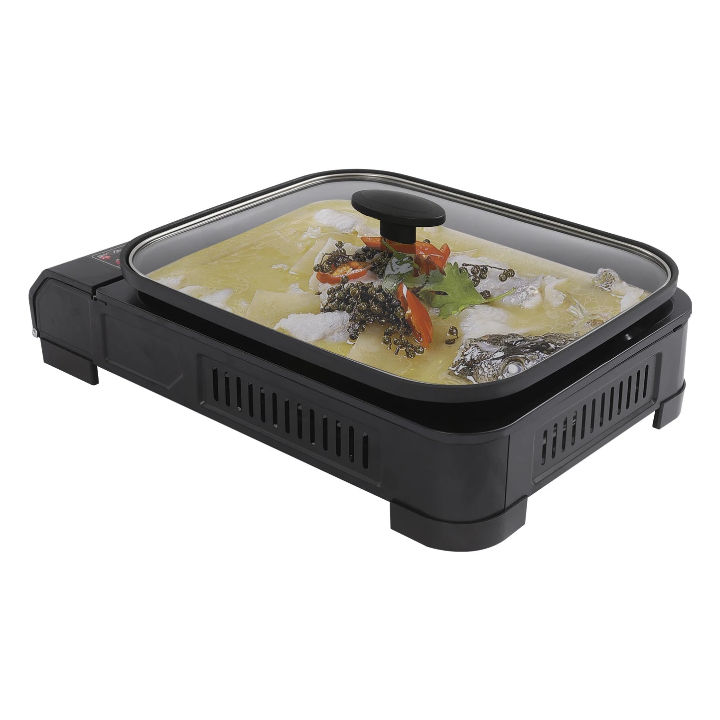 Portable Camping Butane Gas Grill Stove with Grill Pan Lid