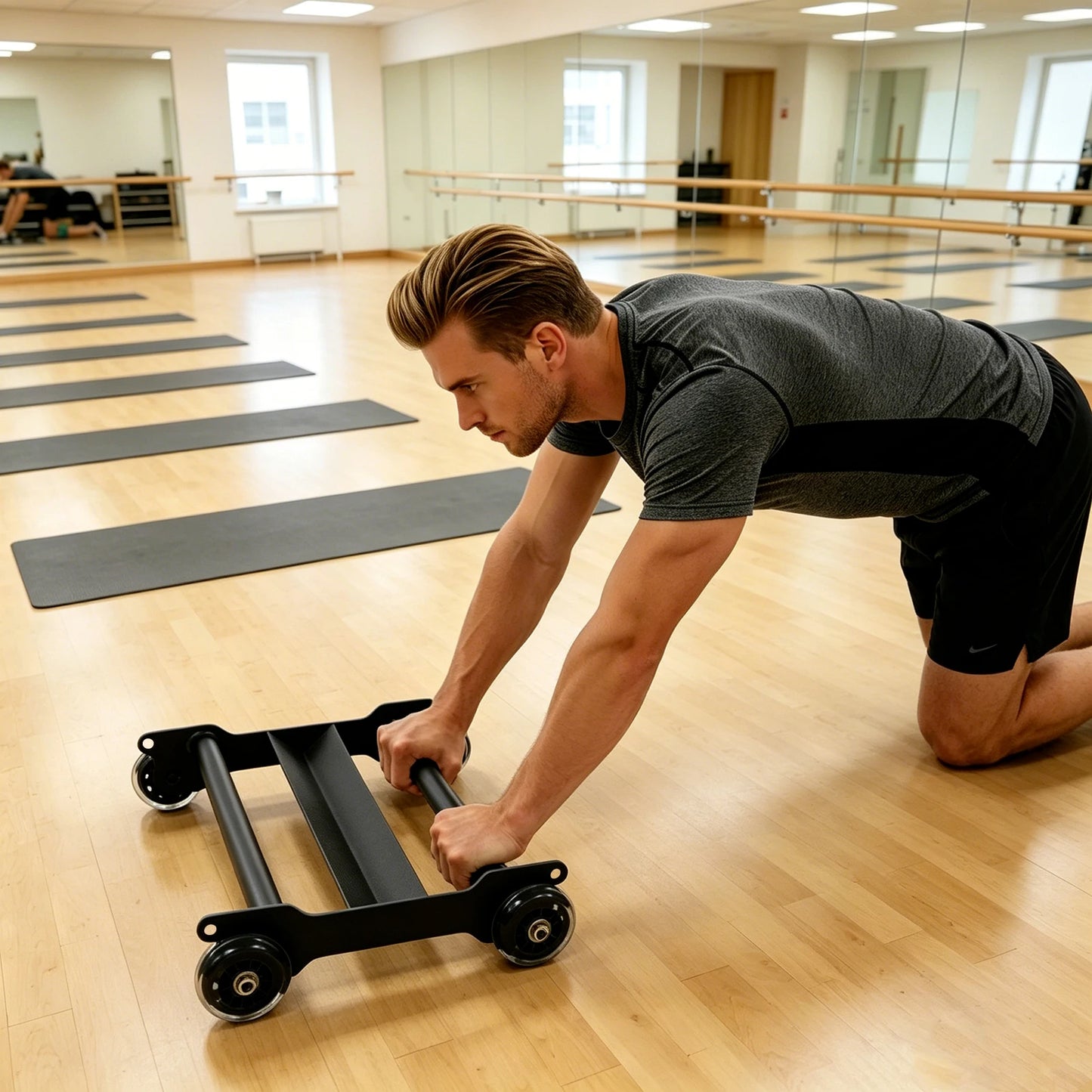 Abdominal Trainer With Wheels 440 Lb Capacity For Home Gym Core Workouts