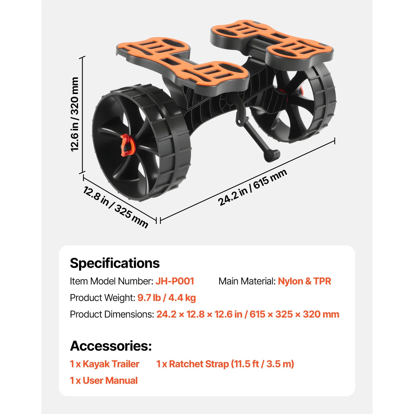SucceBuy Kayak Cart 300 Pound Capacity Foldable Trolley