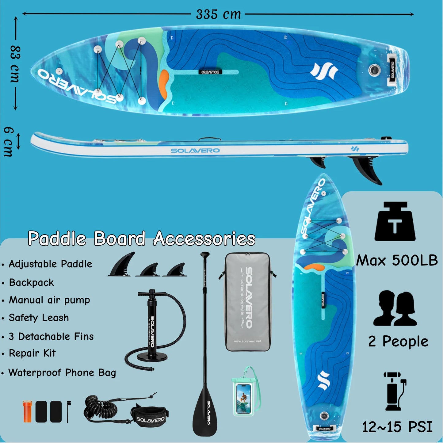 Inflatable Stand Up Paddle Board With EVA Deck For Sea