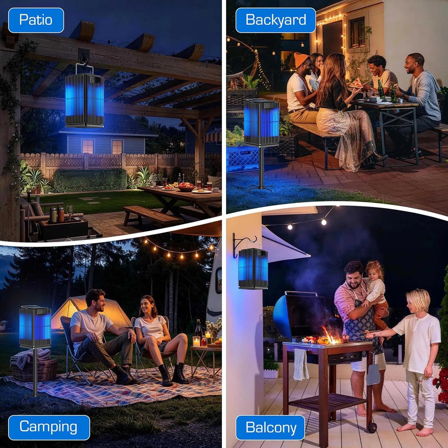 Solar Cordless Outdoor Bug Zapper With Ground Bracket