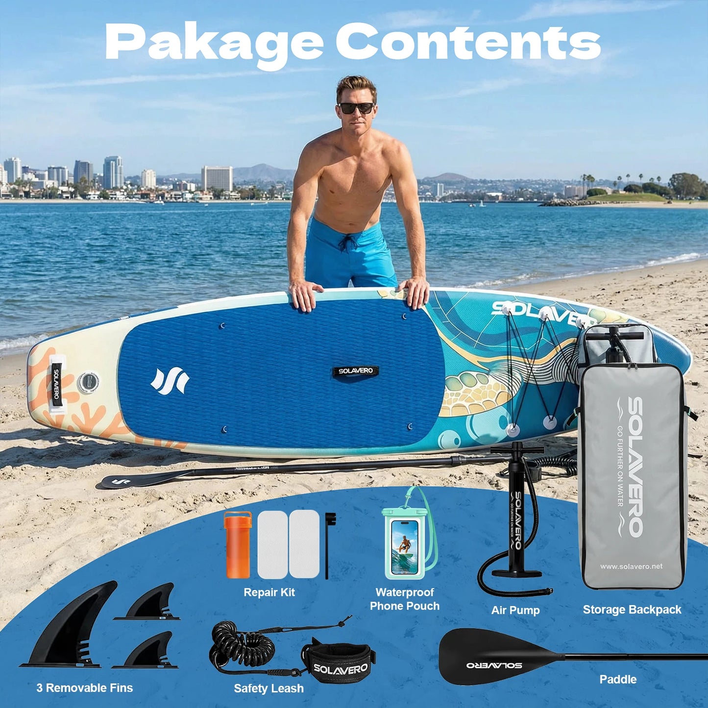 Inflatable Stand Up Paddle Board With EVA Deck For Sea