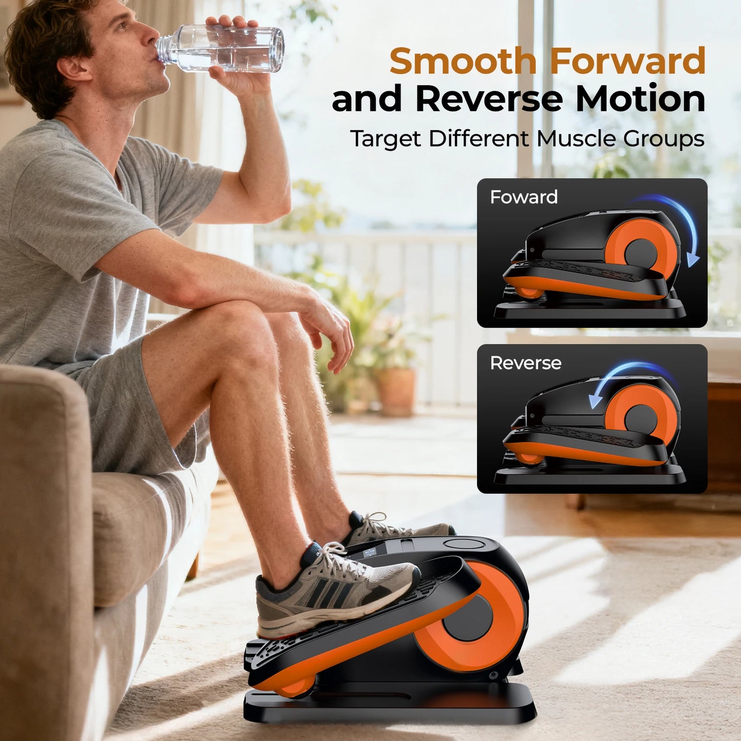 Under Desk Elliptical Machine With 3 Modes And 12 Levels