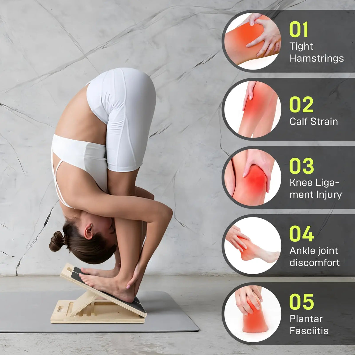 Adjustable Wooden Balance Board For Calf Stretch And Strength Training