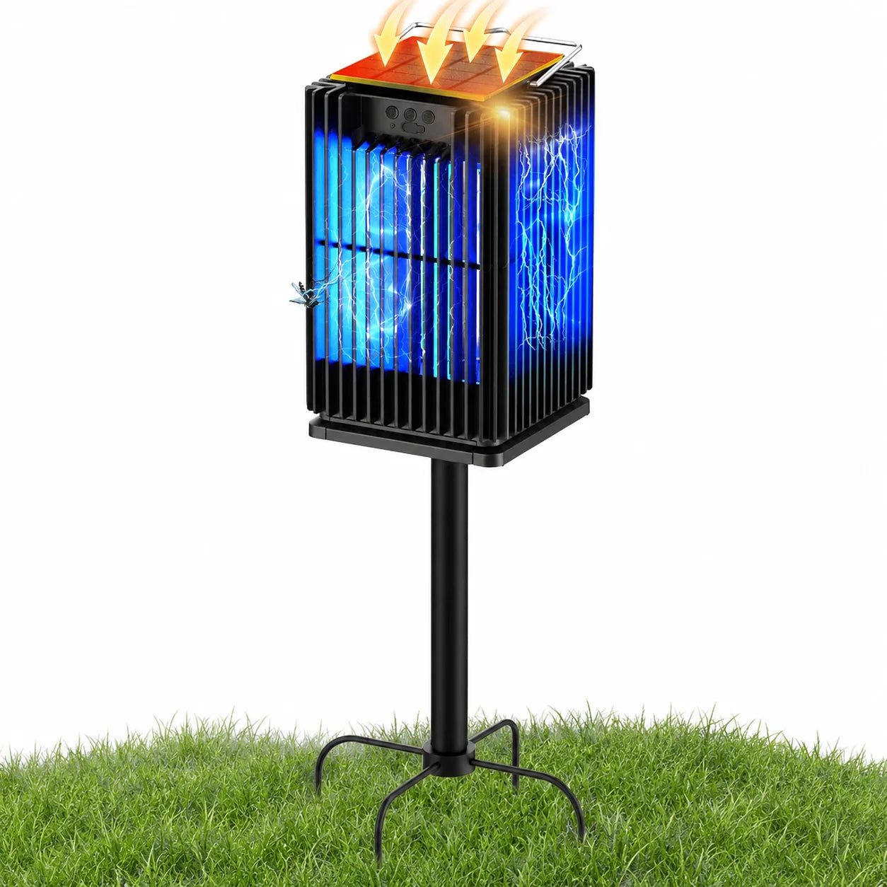 Solar Cordless Outdoor Bug Zapper With Ground Bracket