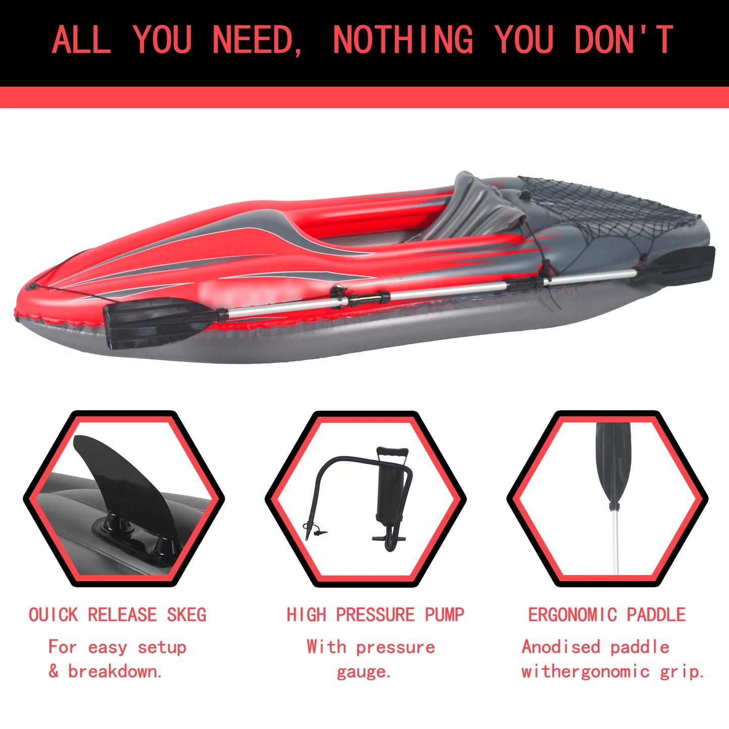 HHSJZWCY Inflatable One Person Kayak With Pump And Paddles