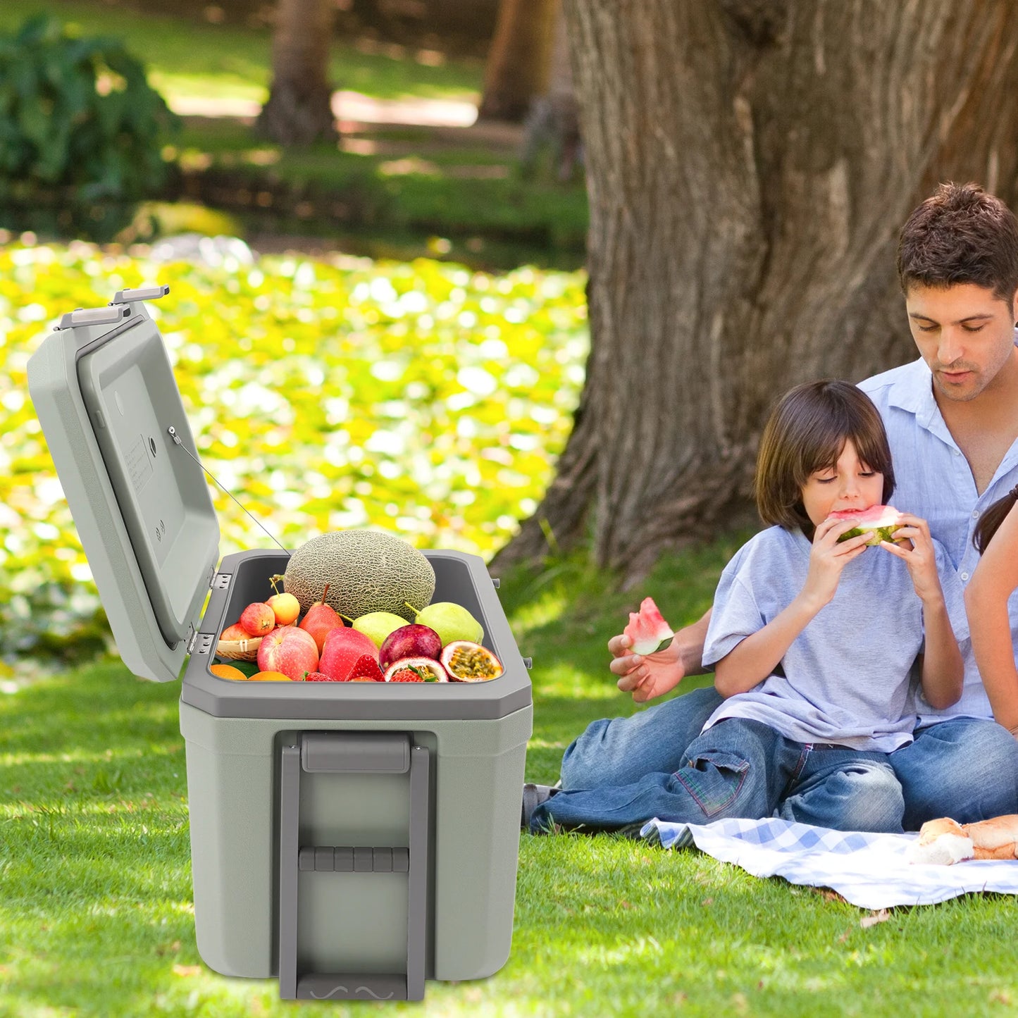 Insulated Wheeled Portable Cooler For Outdoor Fishing