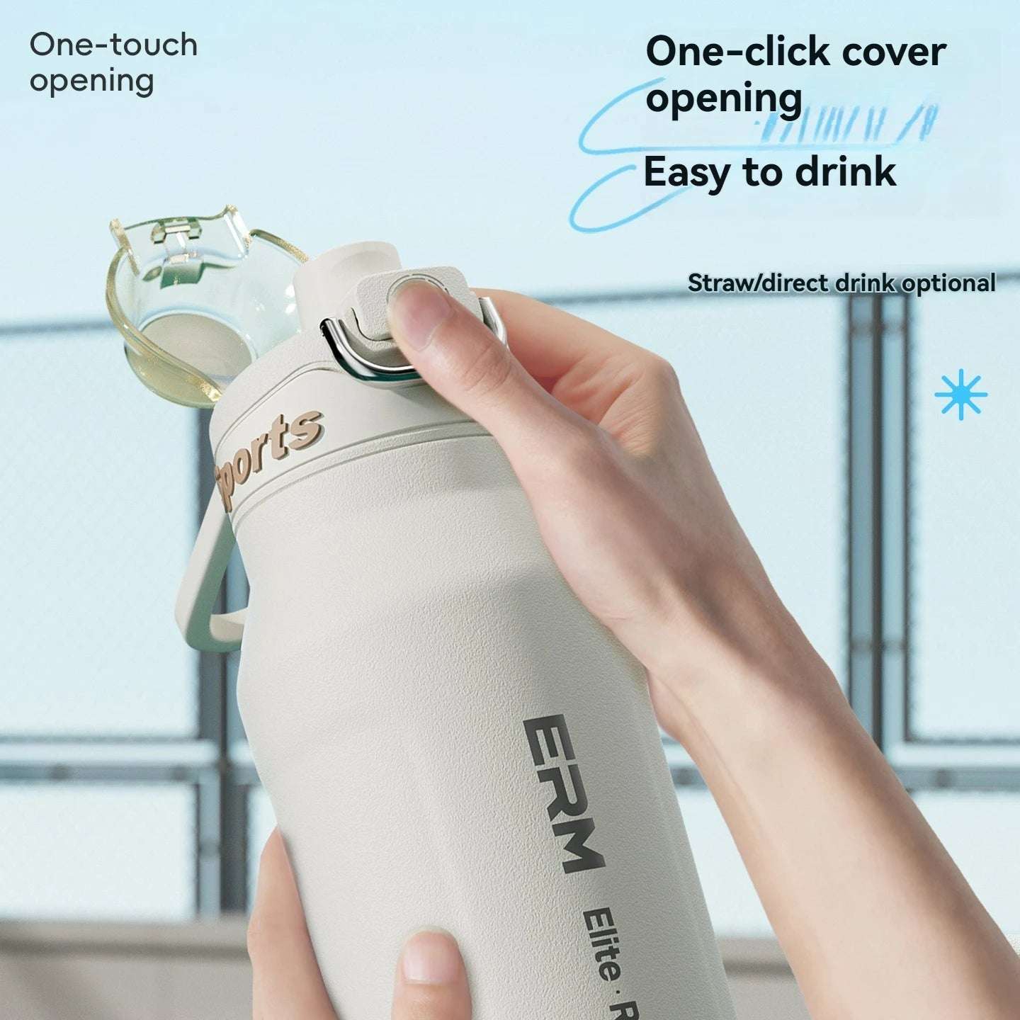 Stainless Steel 1L Vacuum Insulated Flask with Handle