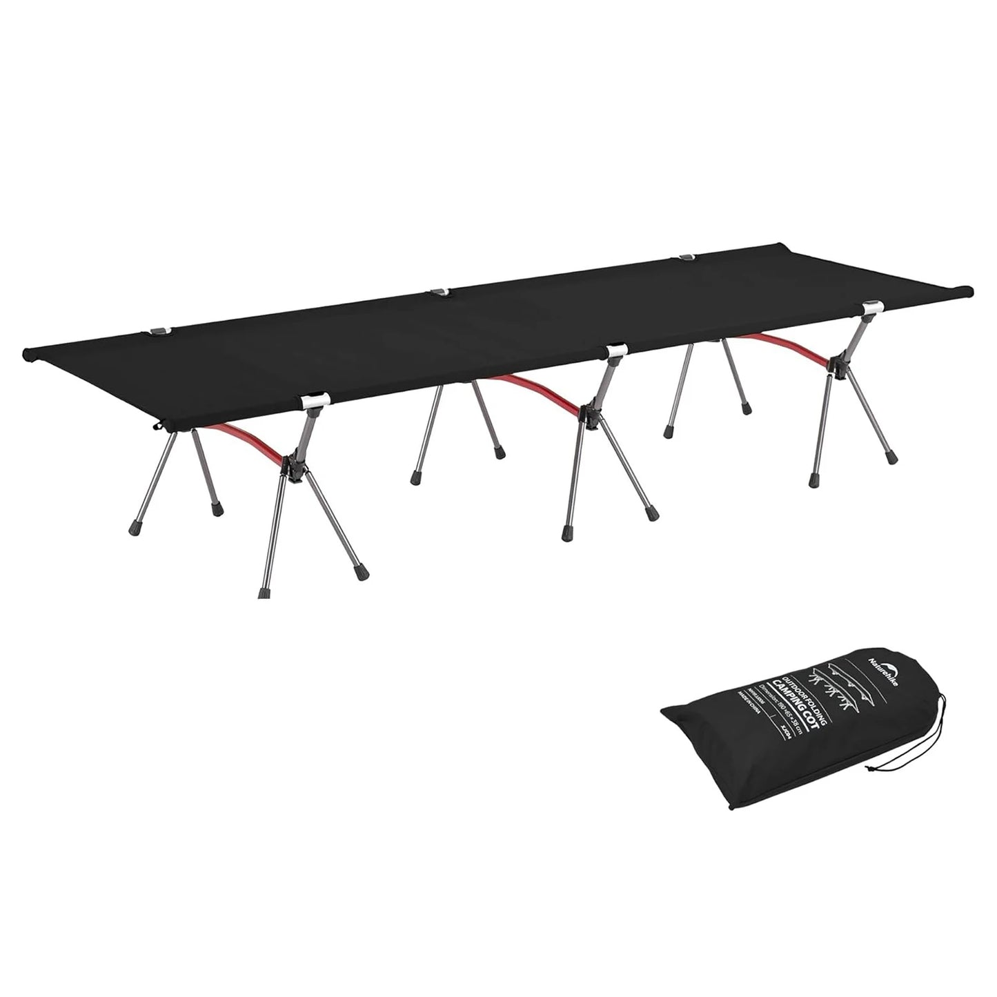 Naturehike Folding Camping Cot Ultralight Height Adjustable Bed