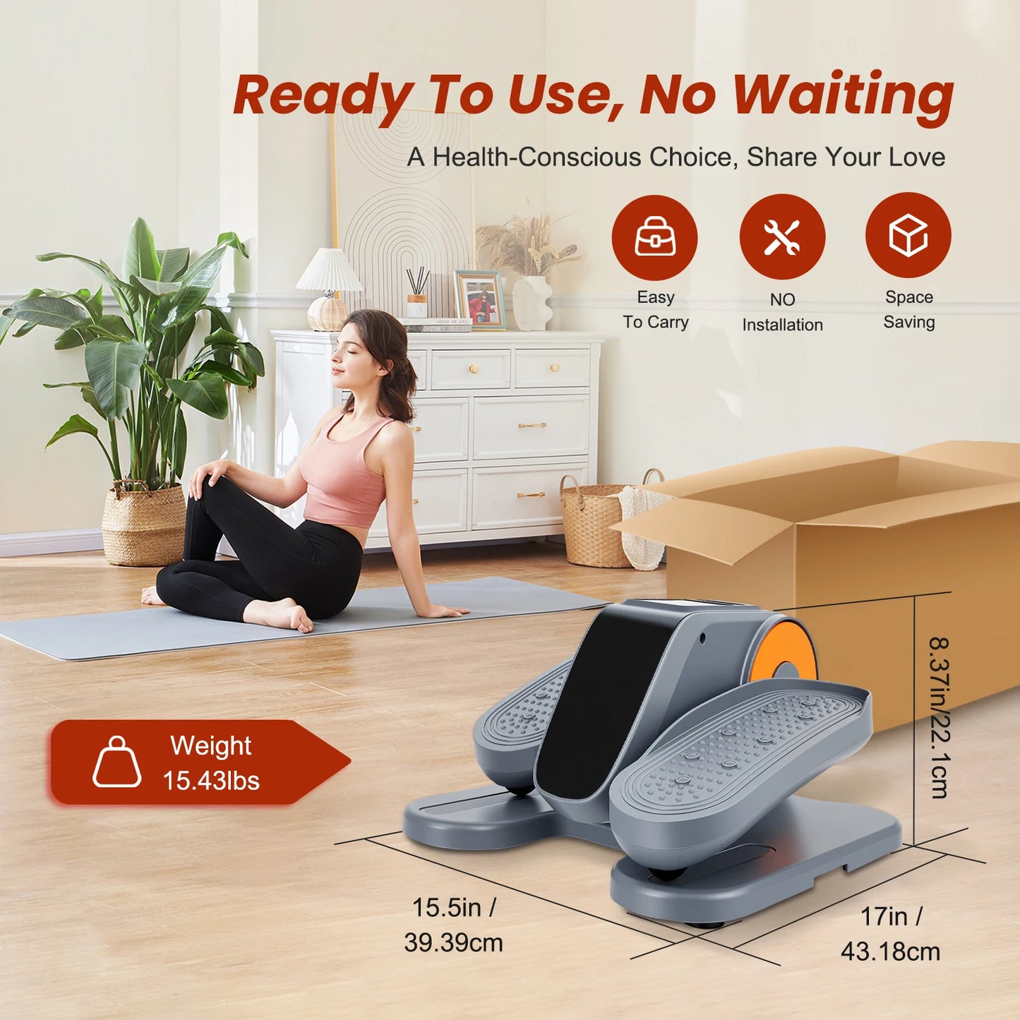 Gamewiu Under Desk Elliptical Exerciser 12 Manual Modes