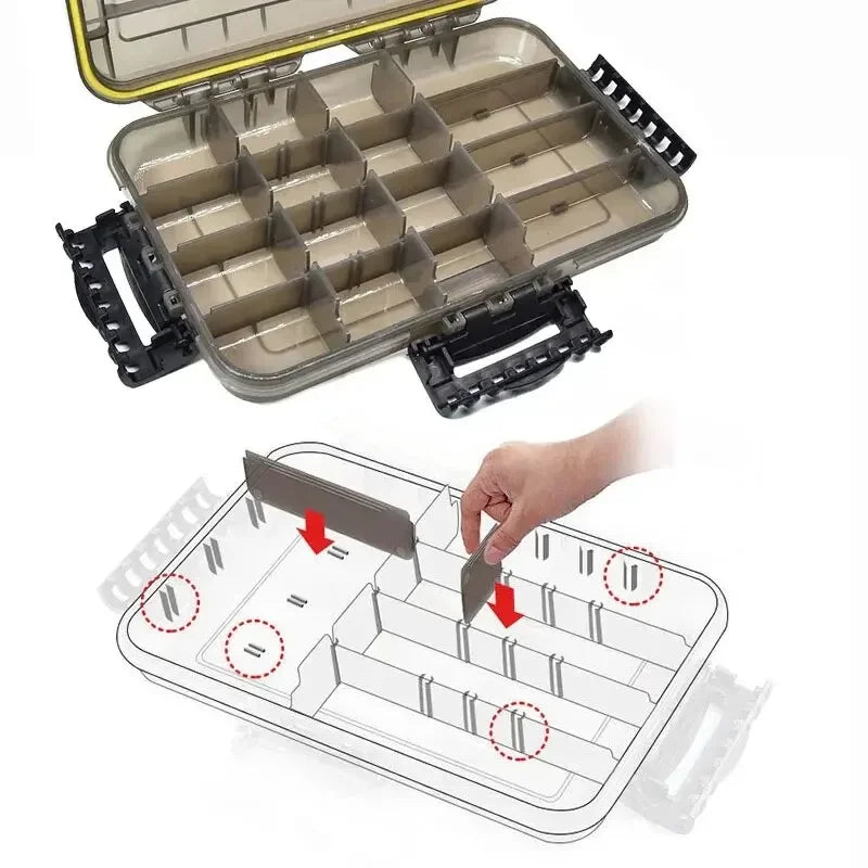 Waterproof Fishing Tackle Box Storage Organizer For Bait And Hooks