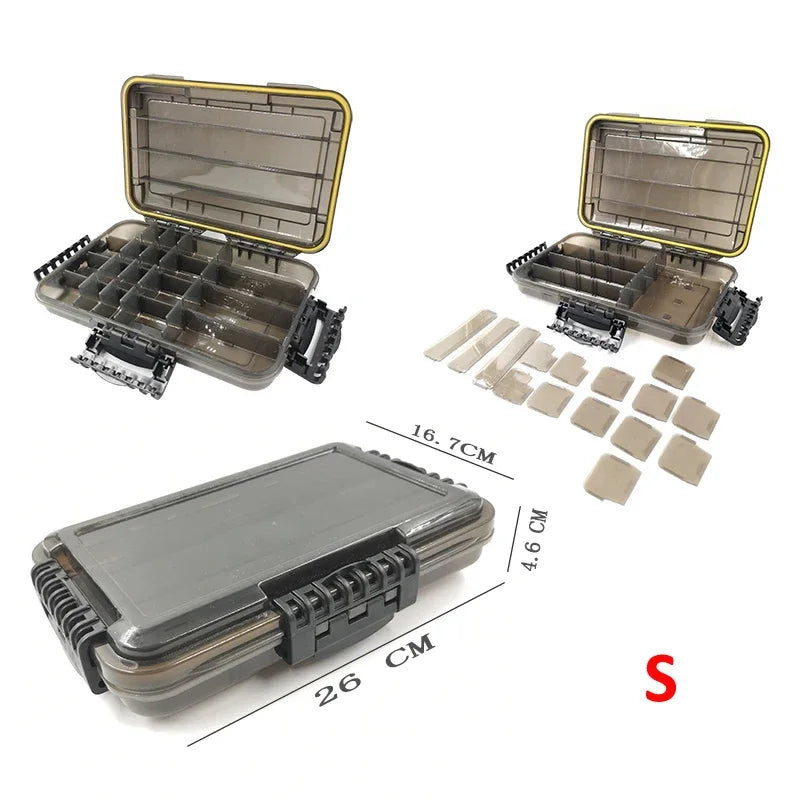 Waterproof Fishing Tackle Box Storage Organizer For Bait And Hooks