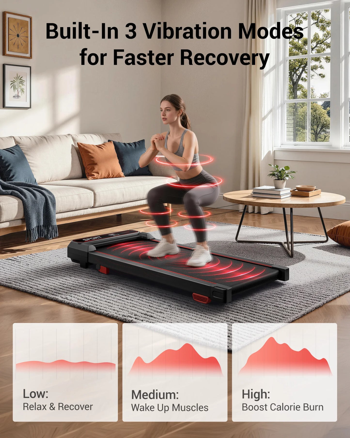 UMAY Under Desk Foldable Walking Pad Treadmill For Home Office