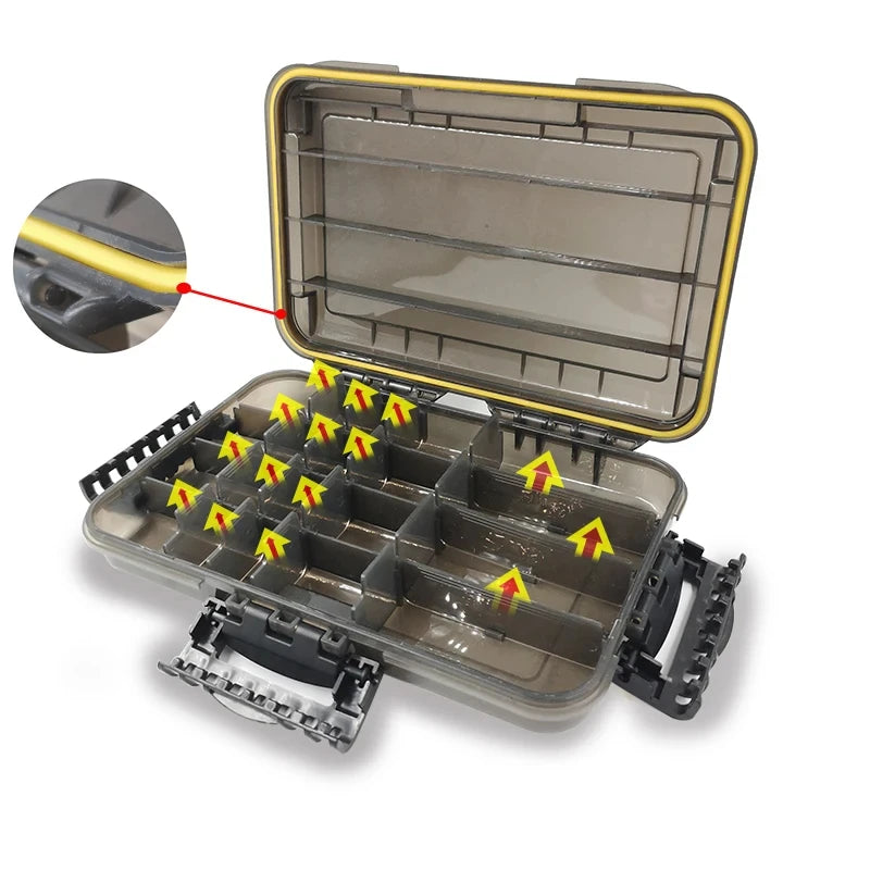 Waterproof Fishing Tackle Box Storage Organizer For Bait And Hooks
