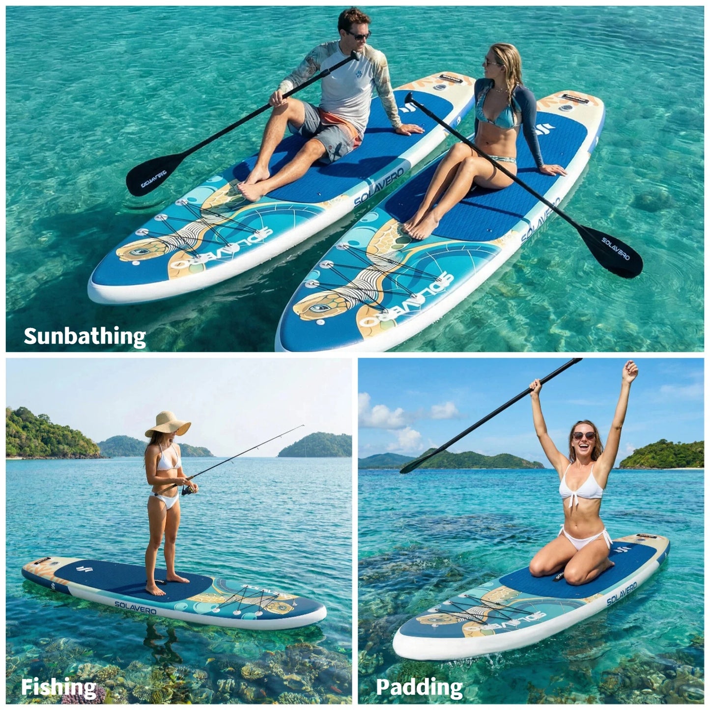 Inflatable Stand Up Paddle Board With EVA Deck For Sea