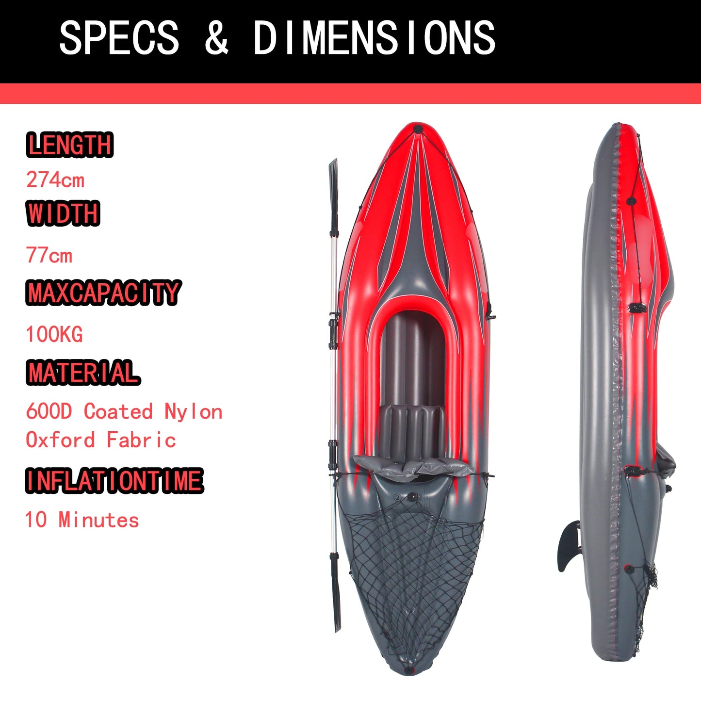 HHSJZWCY Inflatable One Person Kayak With Pump And Paddles