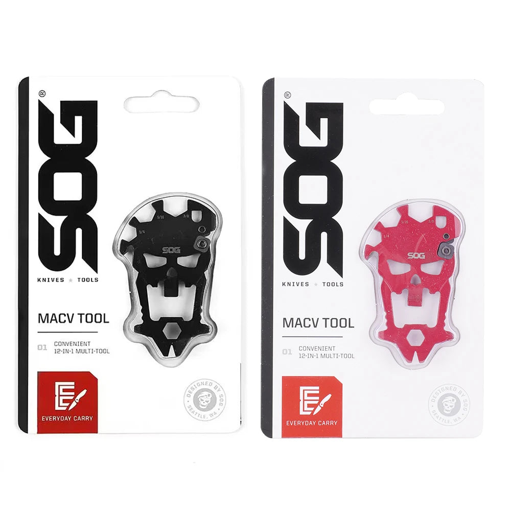 SOG MacV Stainless Steel EDC Multitool Keychain Bottle Opener Screwdriver